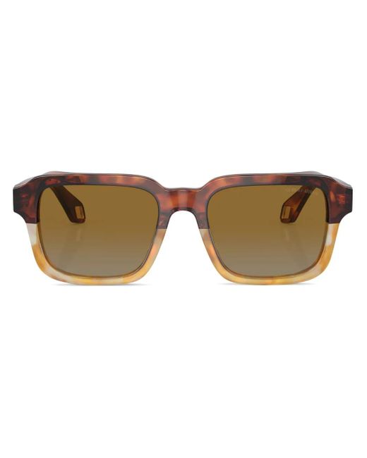 Giorgio Armani Brown Tinteds-Lens Rectangle-Frame Sunglasses for men
