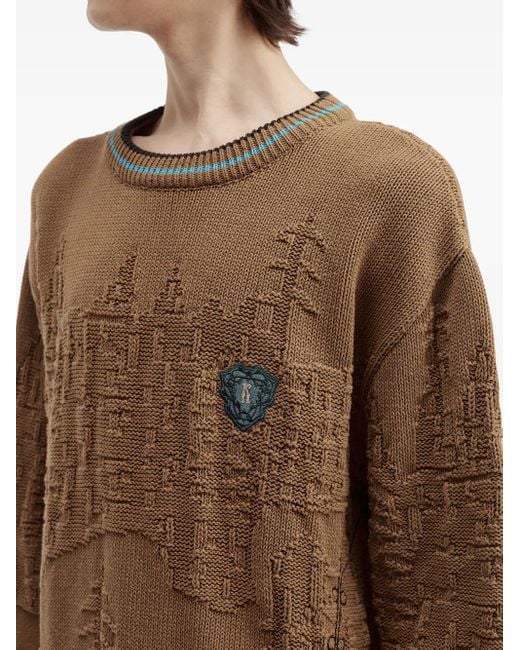 Maglione Con Dettaglio Goffrato di Kiko Kostadinov in Brown da Uomo