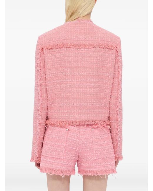 MSGM Pink Frayed Jacket