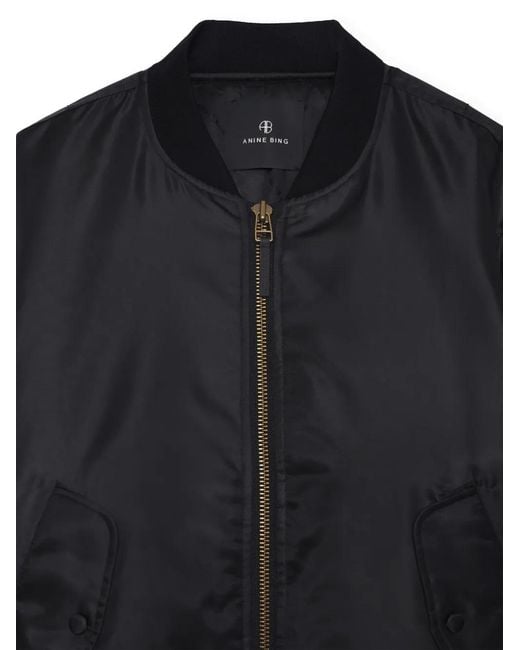 Anine Bing Blue Leon Zipped Bomber Jacket