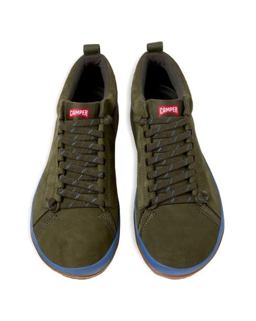 Camper Green Peu Pist Gm Lace-Up Nubuck Leather Sneakers for men