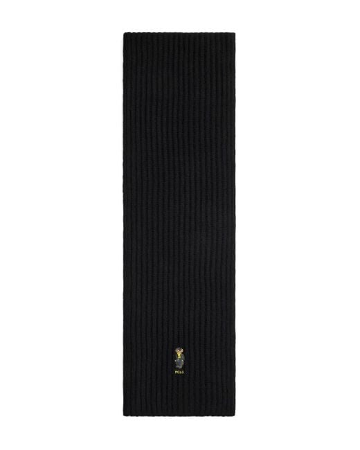 Polo Ralph Lauren Black Ribbed Scarf