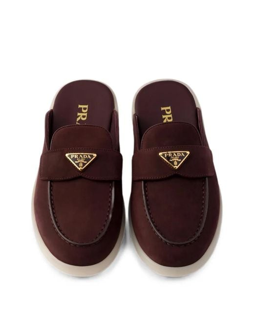 Prada Brown Nubuck Mules