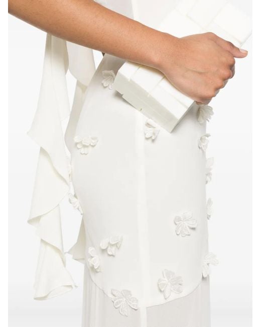 ROTATE BIRGER CHRISTENSEN White Waterfall Maxi Dress