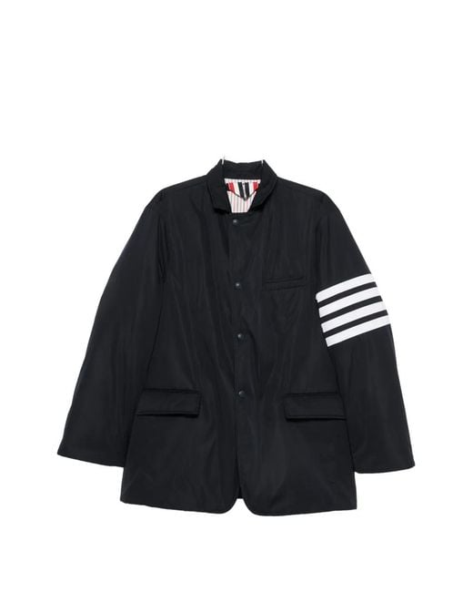 Thom Browne Black Flap-Pocket Stripe Jacket for men
