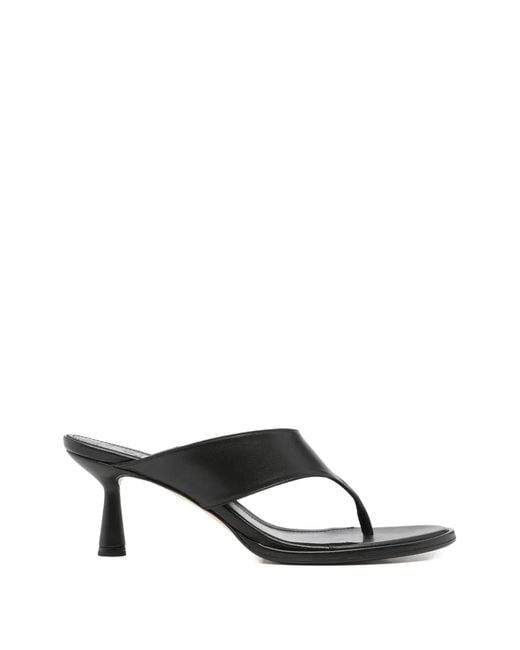 Aeyde White Olenna Leather Heel Sandals