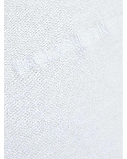 Paul & Shark White Logo-Embroidered Cotton T-Shirt for men