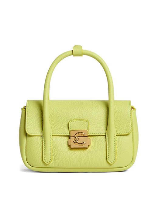 Coccinelle Yellow Mini Top-Handle Crossbody Bag