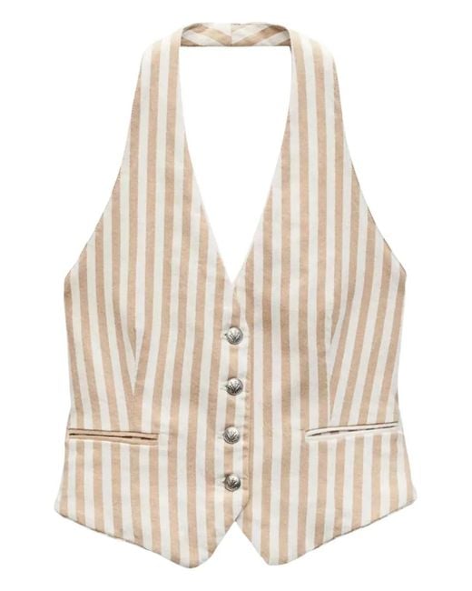 Rag & Bone Natural Striped Halterneck Vest