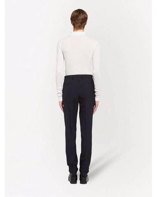 Prada Blue Wool Blend Pants for men