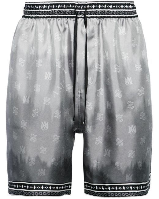 Amiri Black Palm Tree-print Silk Shorts - Men's - Silk for men