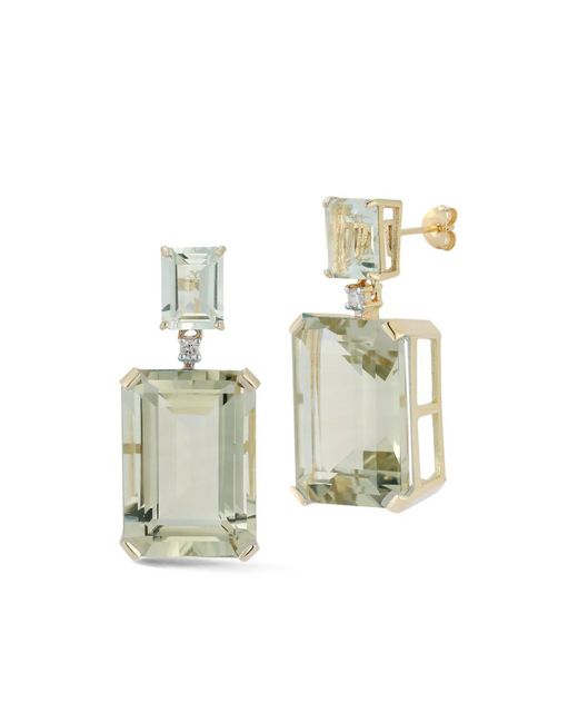 Mateo White Amethyst And Diamond Drop Earrings