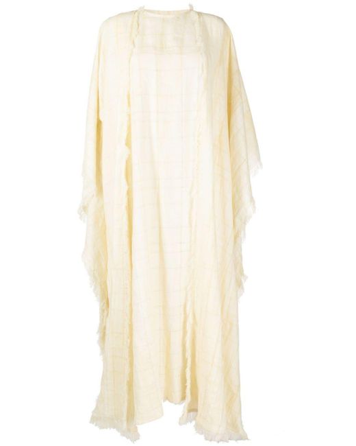 Bambah White Linen Two-piece Kaftan Dress
