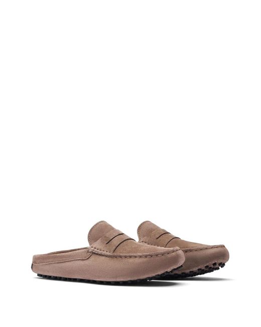Scarosso Brown Gommino Bubble Mules