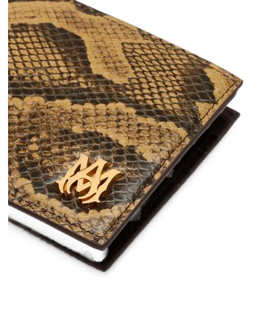 Amiri Metallic Python-Embossed Bifold Wallet for men