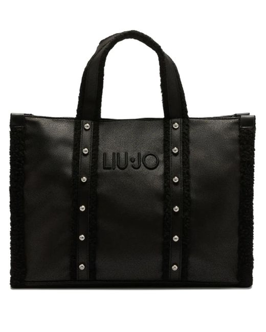 Liu Jo Black Large Stud-Embellished Tote Bag