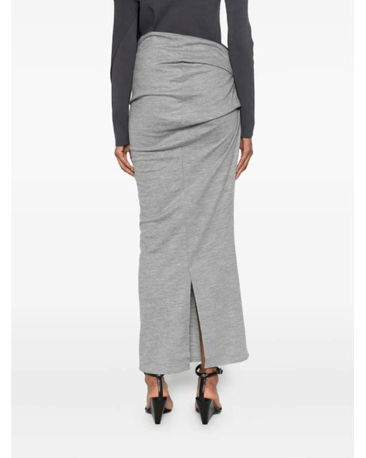 Entire studios Gray Draped Wool Skirt