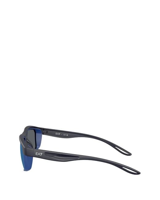 EA7 Blue Vyron Rectangle-Frame Sunglasses