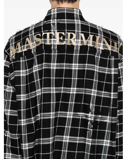 MASTERMIND WORLD Black Logo-Embroidered Shirt for men