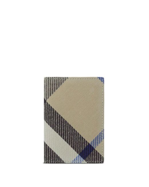Porte-cartes pliant à carreaux Burberry pour homme en coloris Gray