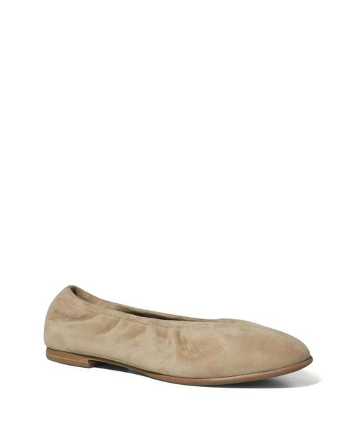 Jonathan Simkhai Natural Danna Suede Elasticated Ballet Flats