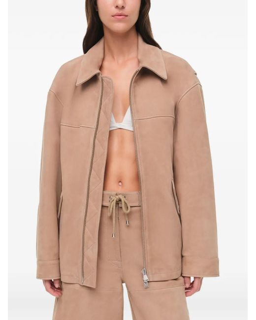 Jonathan Simkhai Natural Aslan Suede Leather Jacket