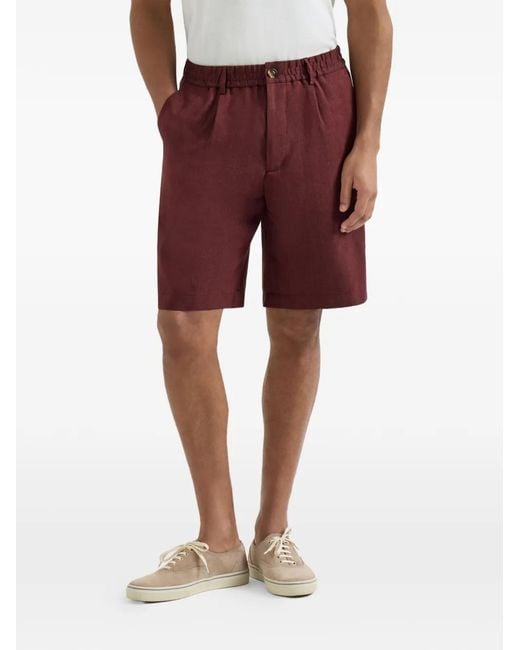 Bermudas De Chevron Brunello Cucinelli de hombre de color Red