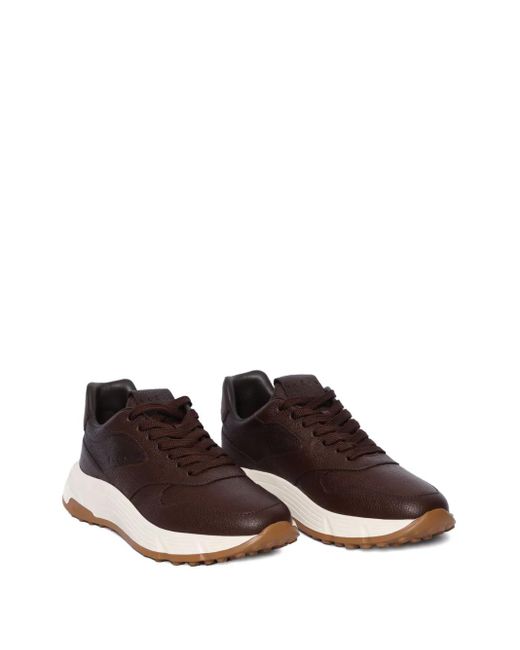 Hogan Brown Leather Trainers for men