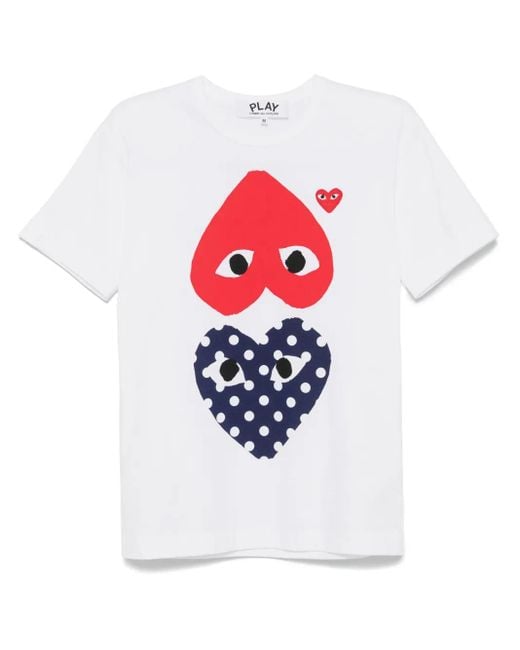 COMME DES GARÇONS PLAY White Heart-Print T-Shirt