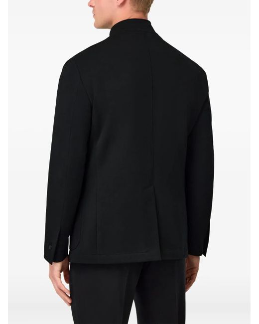 Boggi Blazer Met Opgestikte Zak En Mandarijnkraag in het Blue voor heren