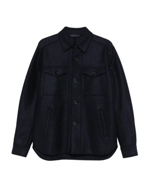 Sobrecamisa con bolsillos de solapa Harris Wharf London de hombre de color Blue