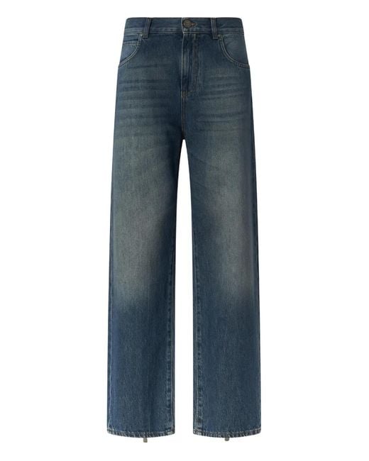 Pinko Blue Loose-Fit Jeans With Rear Zips