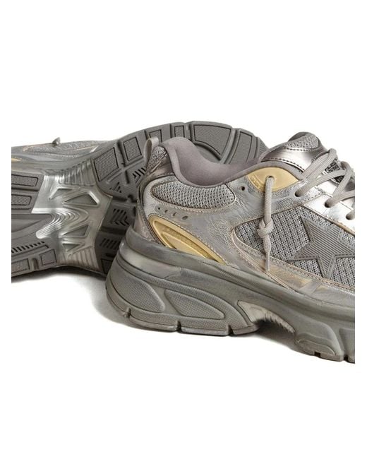 Golden Goose Deluxe Brand Multicolor Lightstar Laminated Leather Suede And Net Upper Tpu Star Net Heel And Spur