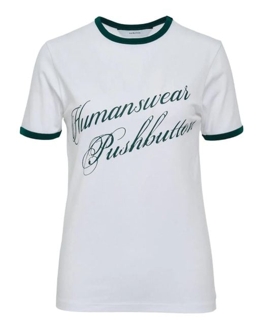 Pushbutton Gray T-Shirt mit Logo-Print