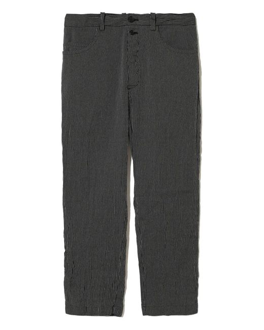 Undercover Gray Pinstripe Drawstring-Detail Pants for men