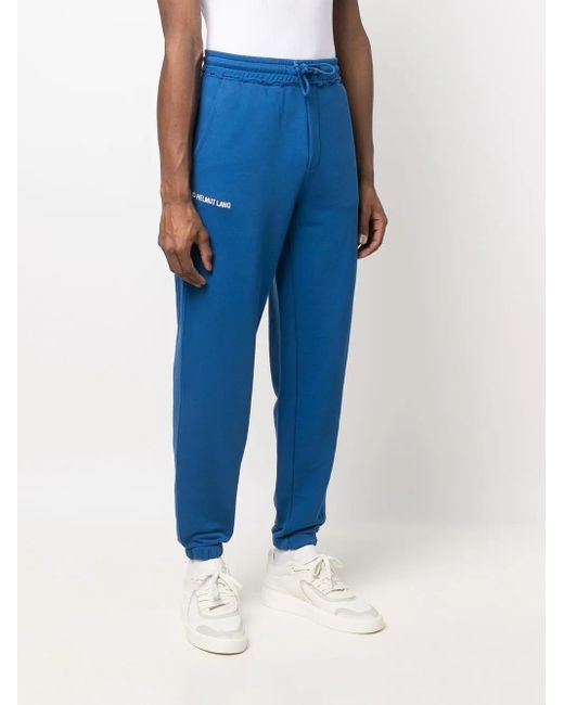 Helmut Lang Blue Drawstring Track Pants for men