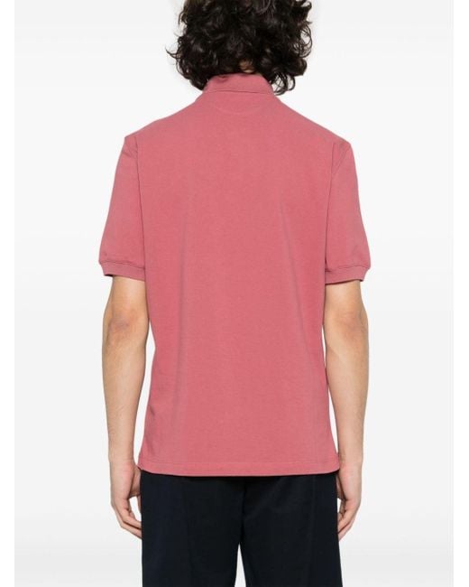 Brunello Cucinelli Pink Logo-print Cotton Polo Shirt for men