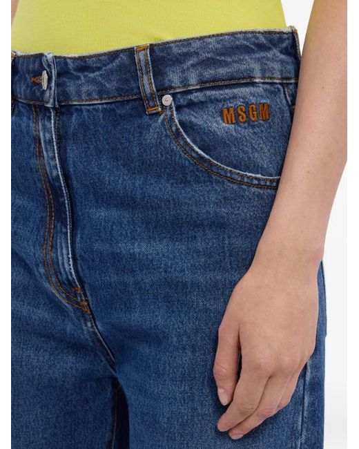 MSGM Blue Jean Ample À Boutonnière