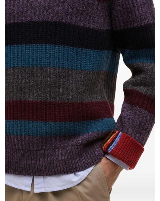 Barbour Blue Striped Wool Sweater for men