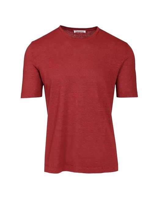 Al Duca D'aosta Red Linen T-Shirt for men