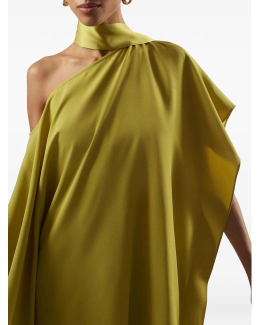 Taller Marmo Yellow Trebbia Kaftan One-Shoulder Dress