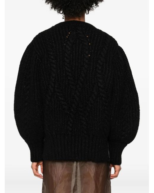Simone Rocha Kabelgebreide Verfraaide Trui in het Black