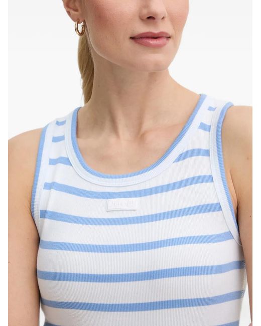Joop! Blue Telma Striped Ribbed Tank Top