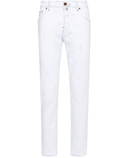 Jacob Cohen Schmale Scott Cropped-Jeans in White für Herren