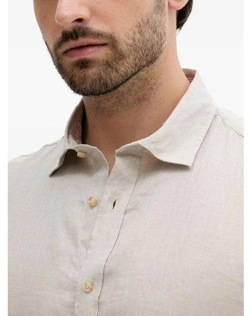 Liu Jo Natural Long-Sleeve Linen Shirt for men