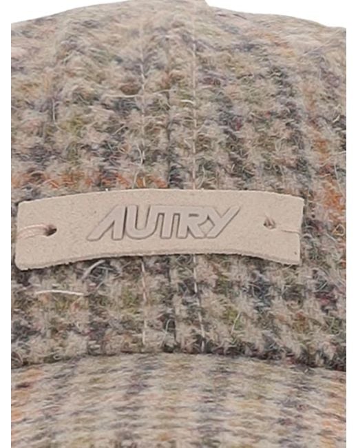Autry Gray Houndstooth-Pattern Baseball Cap for men