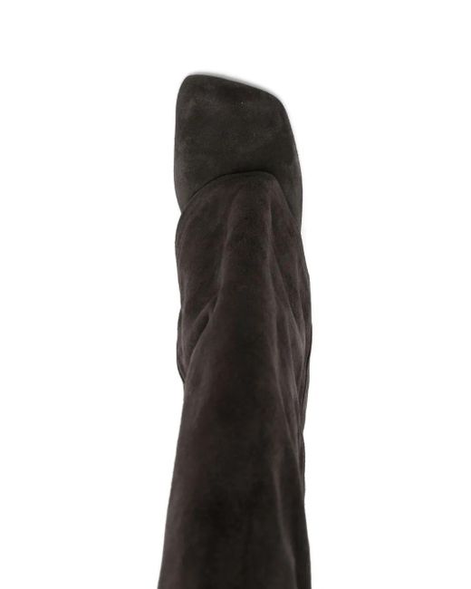 Ash Black Graue Wildleder Blockabsatzschuhe