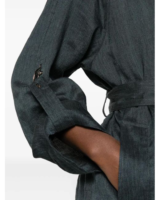 Fay Green Lobster-Claw Double-Breasted Coat