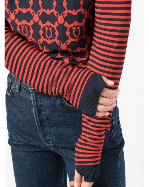 Ferragamo Gestreepte Top in het Red