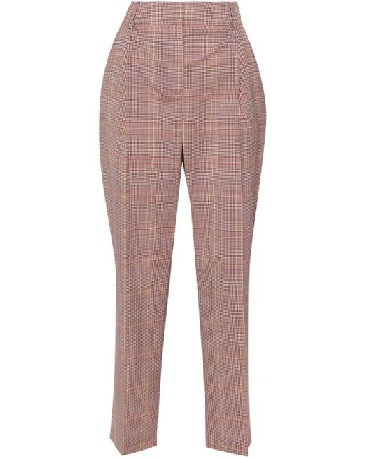 PS by Paul Smith Brown Plaid-check Cropped Trousers